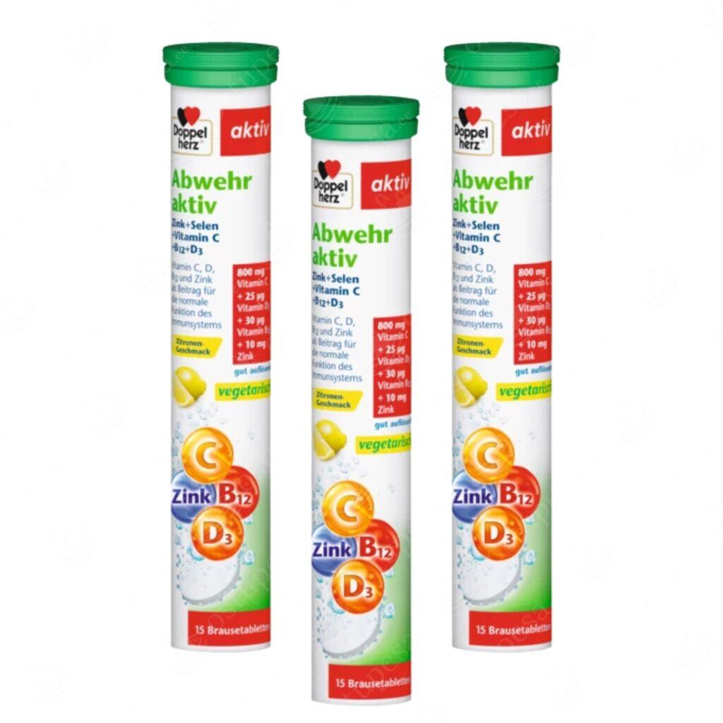 Vees lahustuvad vitamiinid, defense active, Doppelherz, 3 tk komplektis