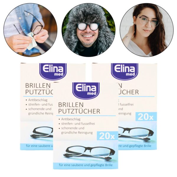 Uduvastase efektiga prillipuhastuslapid, 20 tk pakis, 3 pakki komplektis