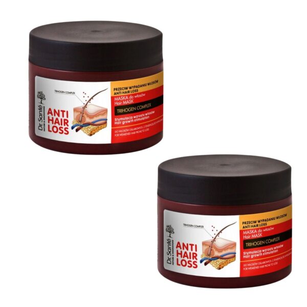 Juuksekasvu soodustav juuksemask, 300 ml, Dr. Sante, 2 tk komplektis