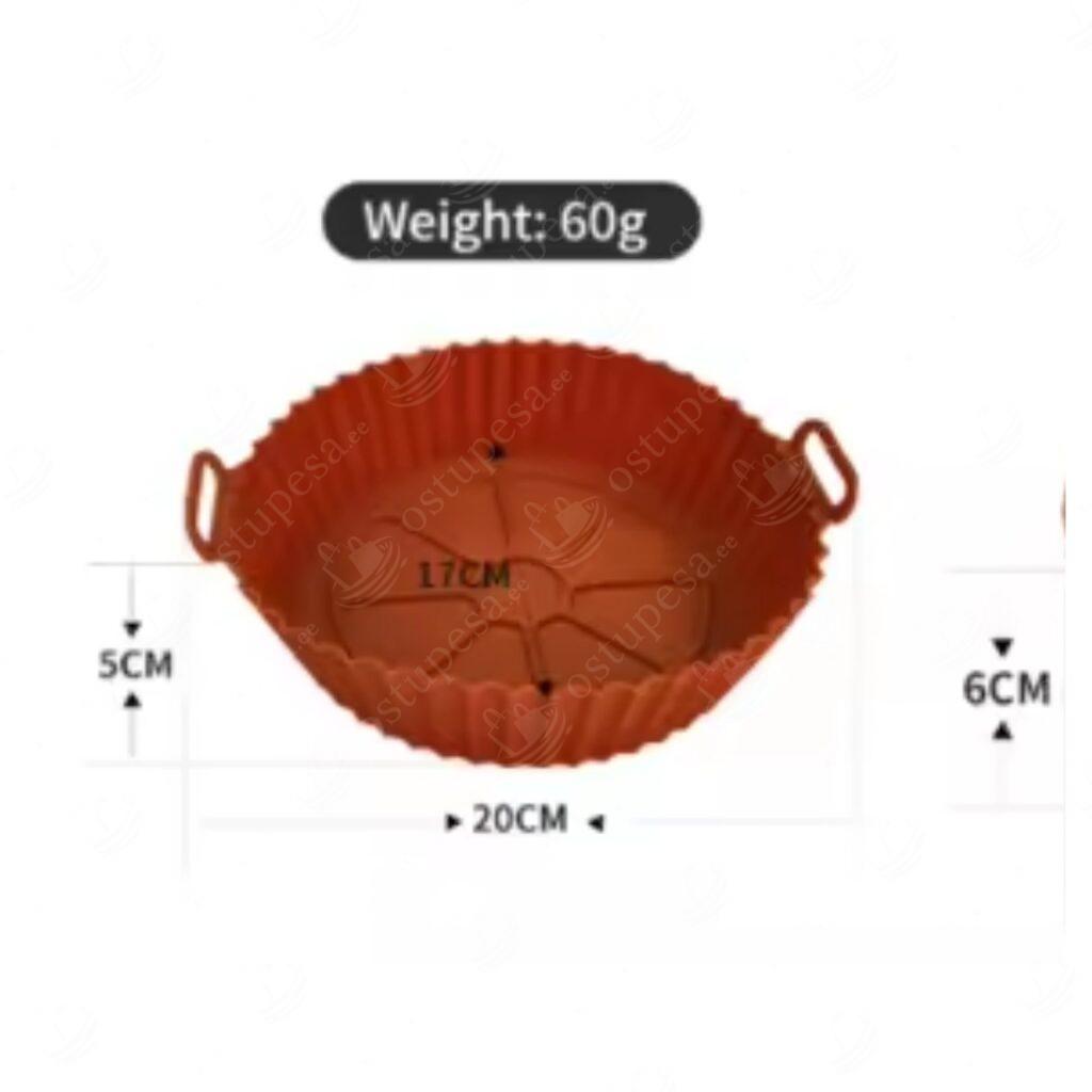 Silikoonist kuumaõhufritüüri vormid, ümmargused, d 20 cm, 2 tk komplektis