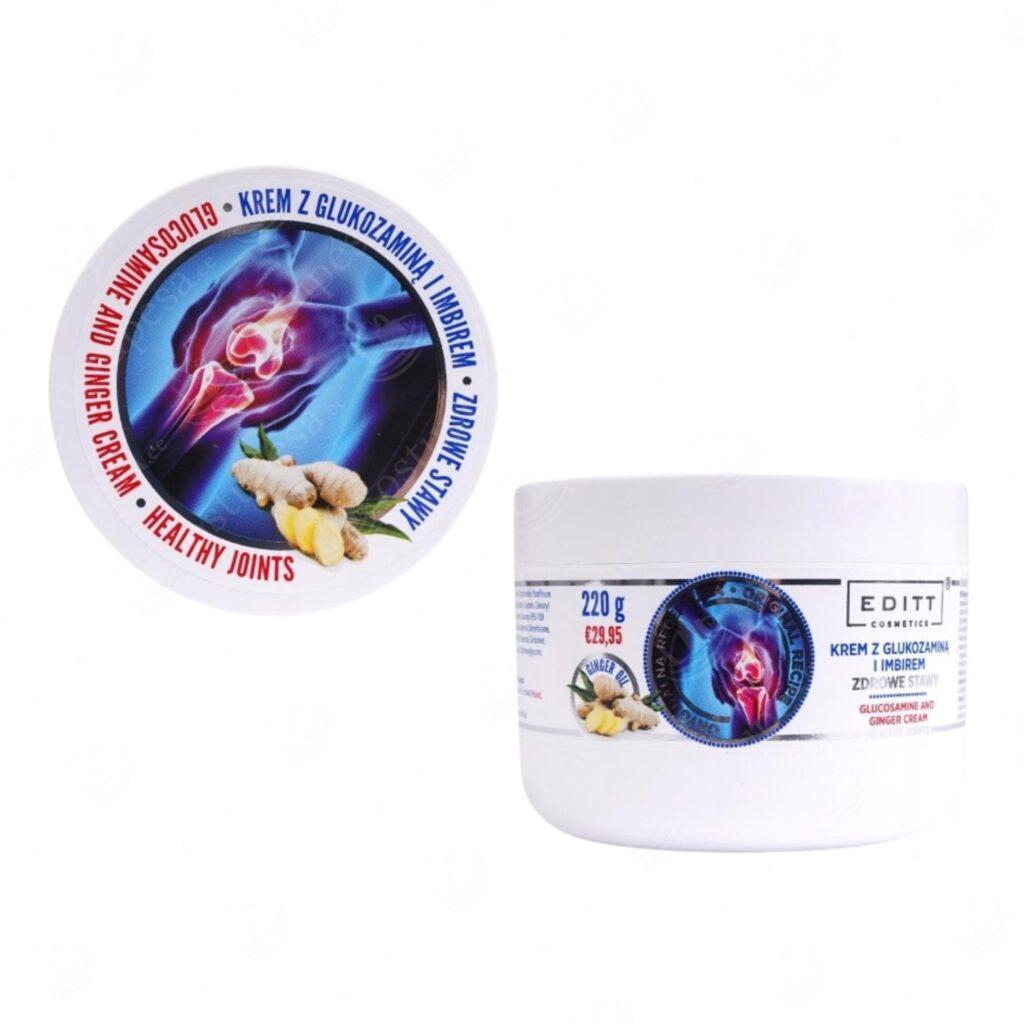 Glükosamiini ja ingveri kreem lihastele ja liigestele, 220 g, Editt, 2 tk komplektis