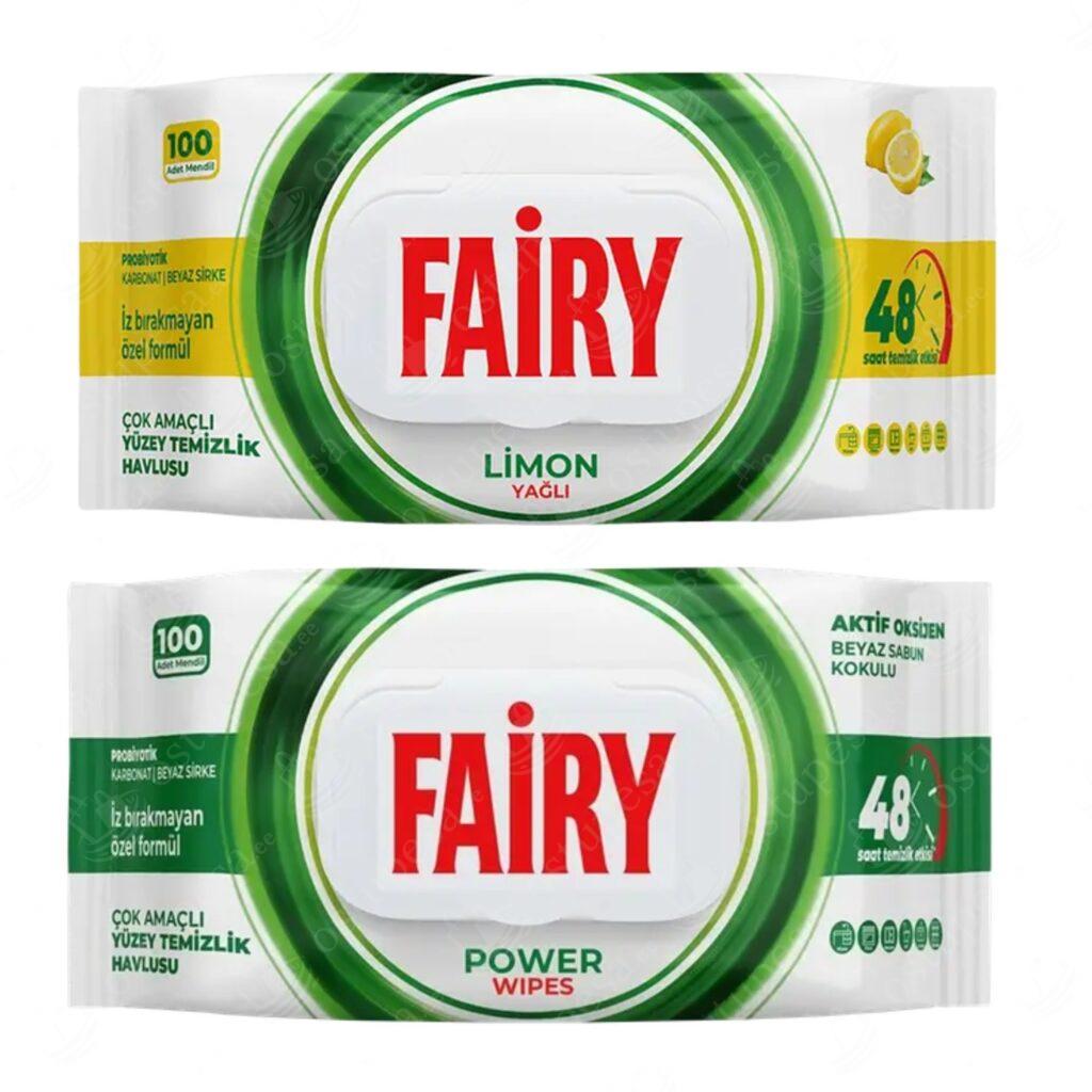 Niisked salvrätikud pindadele, 100 tk pakis, Fairy, 2 erinevat komplektis