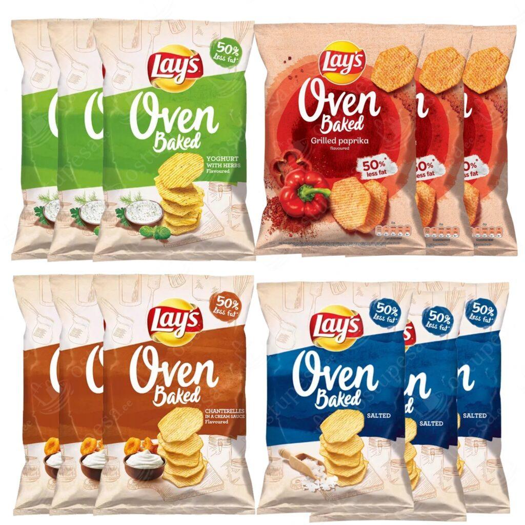 Kartulikrõpsud, Lay’s Baked, 105 g, 4 maitset, 12 pakki komplektis