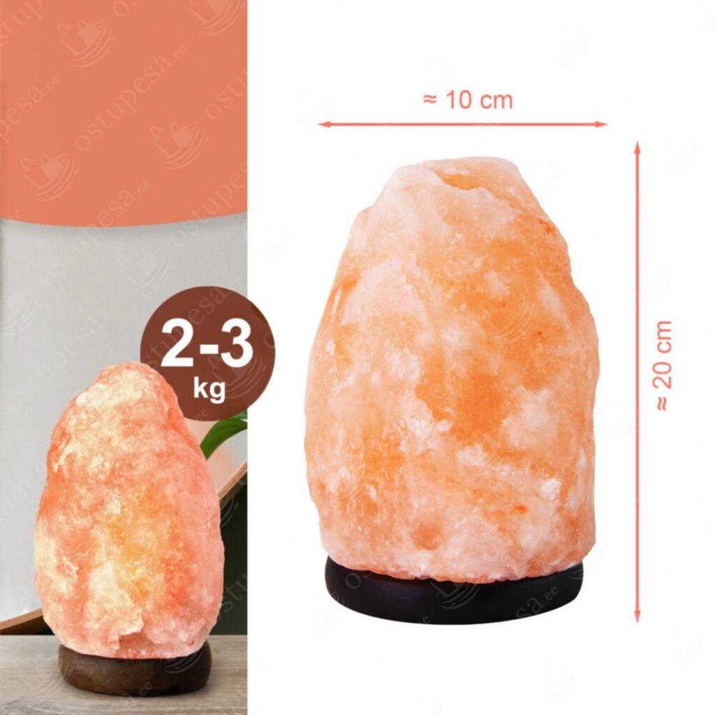 Soolalamp puidust alusel, 2–3 kg