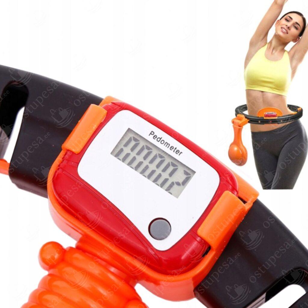 Masseeriv hularõngas koos raskusega, LCD ekraan loenduriga