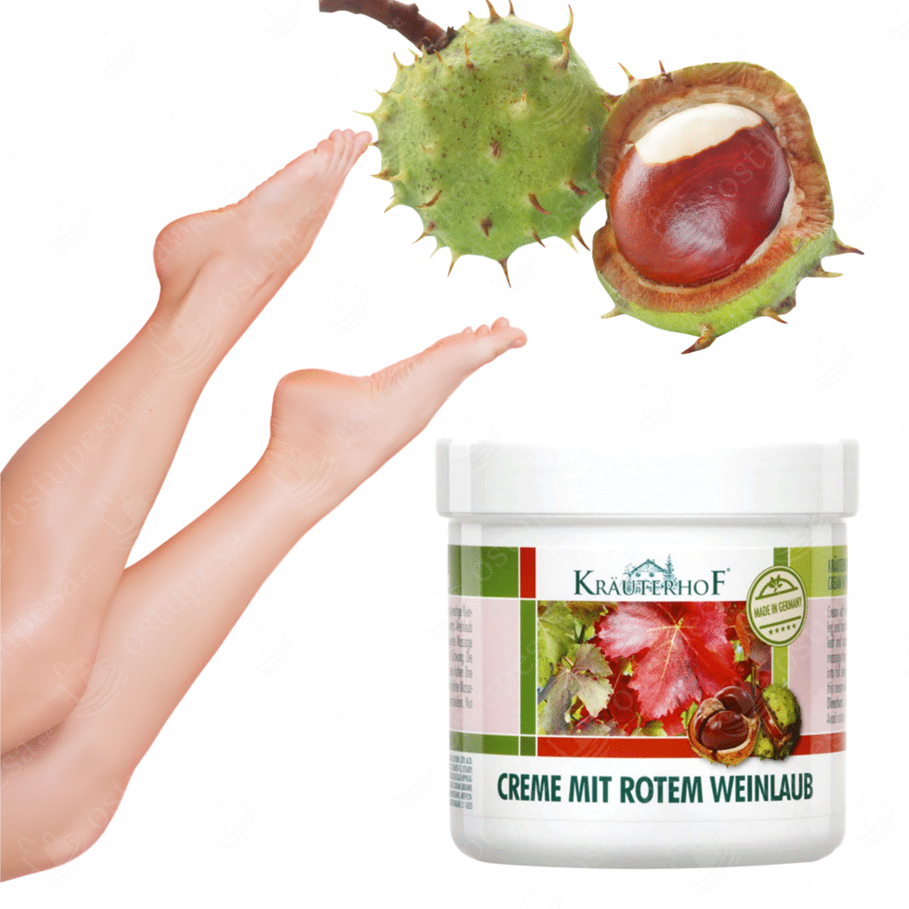 Punase viinapuu ja hobukastani kreem jalgadele, 250 ml, Kräuterhof, 2 tk komplektis