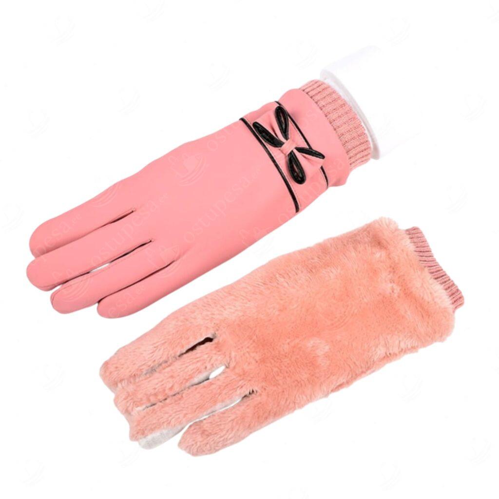 Naiste kindad, puutetundliku sõrmeosaga, lipsukaunistusega