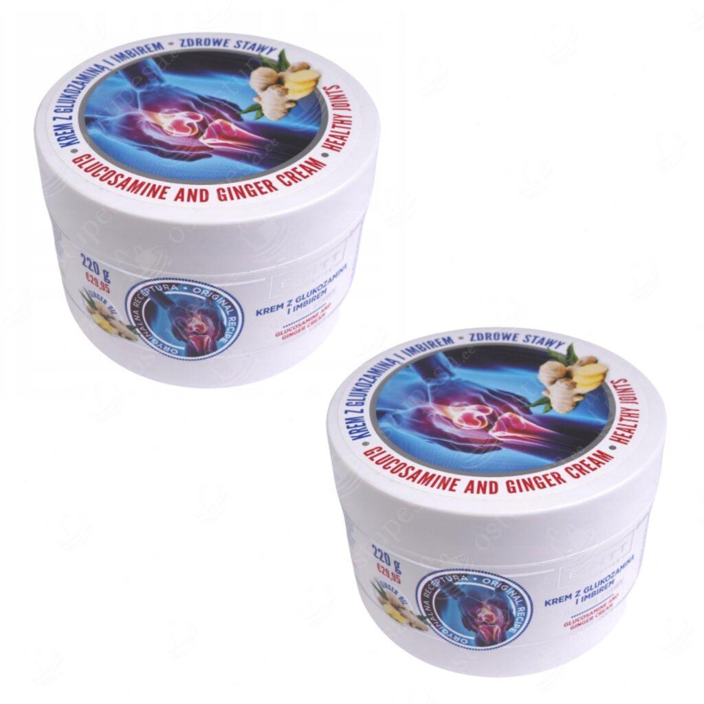 Glükosamiini ja ingveri kreem lihastele ja liigestele, 220 g, Editt, 2 tk komplektis