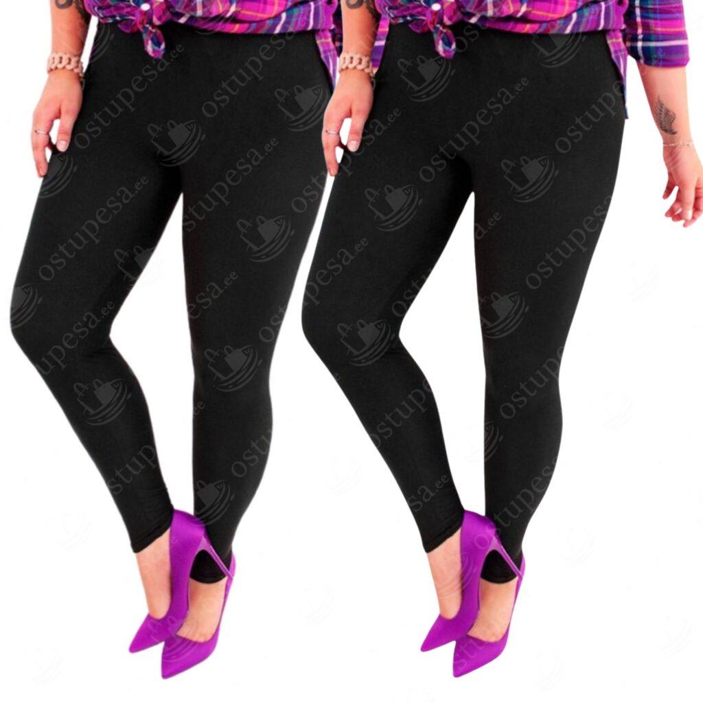 Soojendusega retuusid, klassikalised mustad, 2 paari komplektis