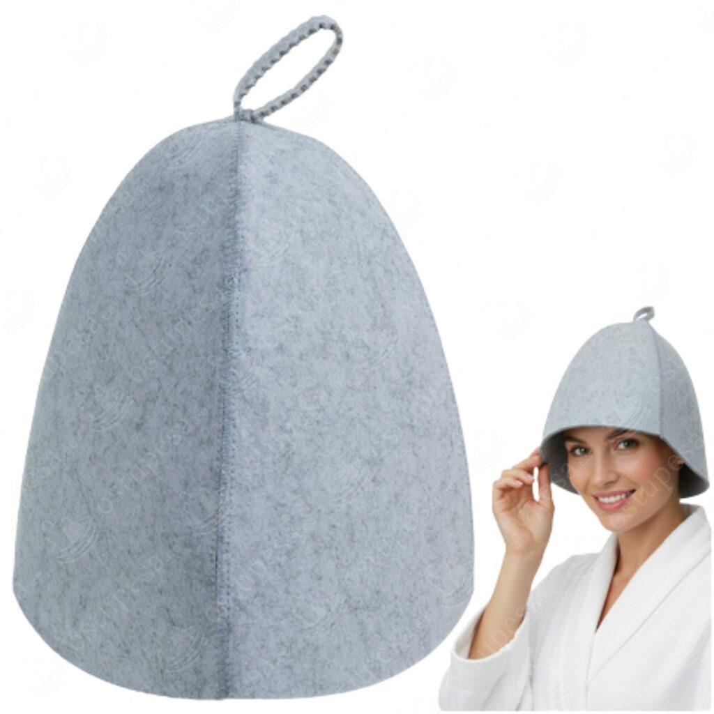 Saunamüts, hall, 2 tk komplektis