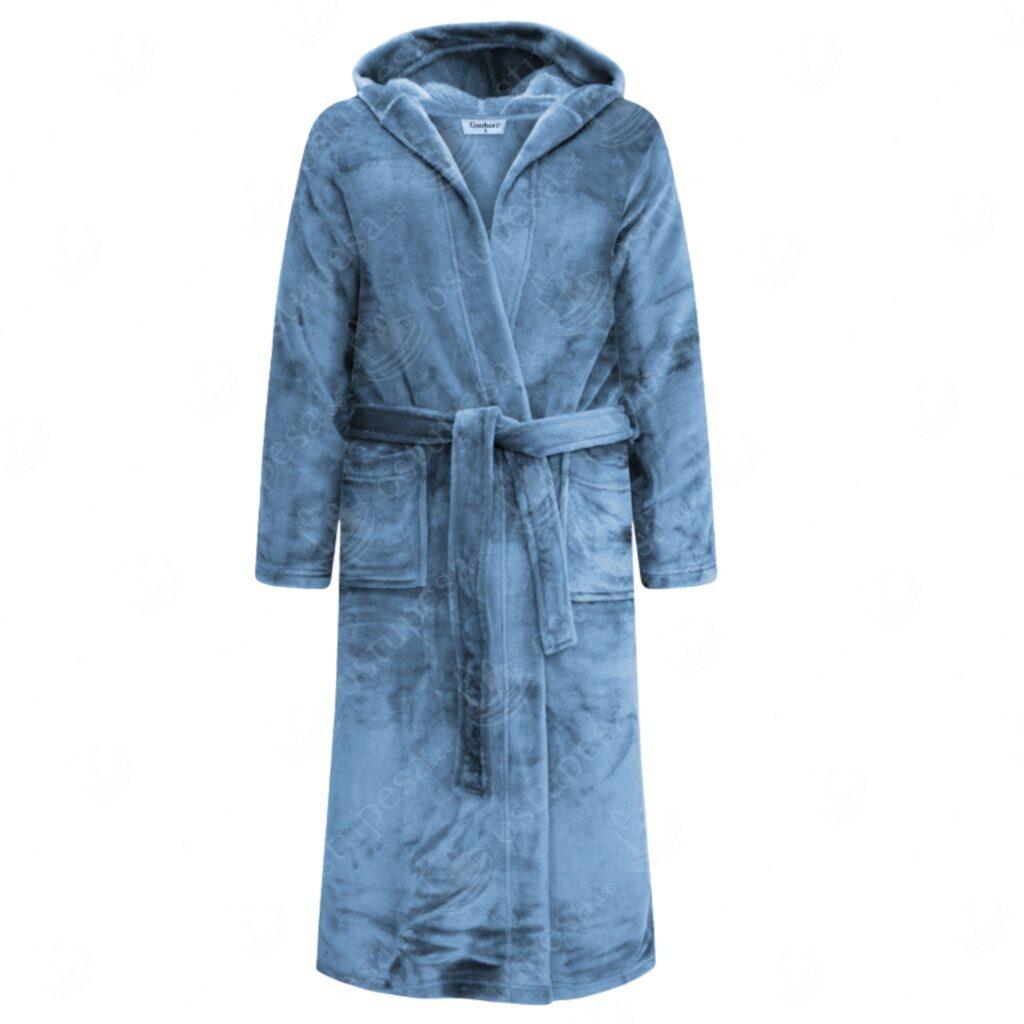 Hommikumantel kapuutsi ja vööga, fliisist