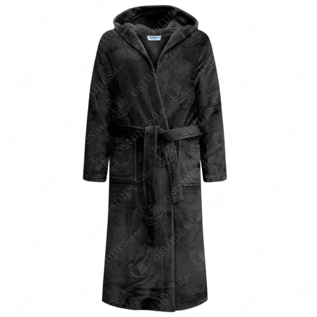 Hommikumantel kapuutsi ja vööga, fliisist