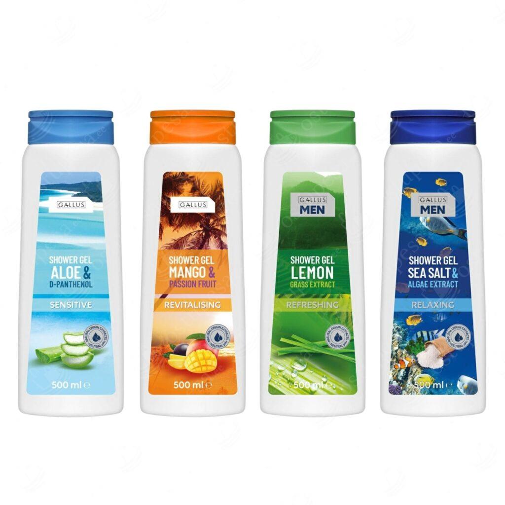 Dušigeelide komplekt meestele ja naistele, 4 x 500 ml, Gallus