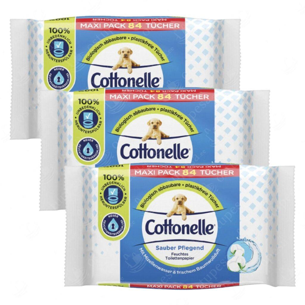 Niisked tualettpaberid, Cottonelle, 84 tk, 3 pakki komplektis