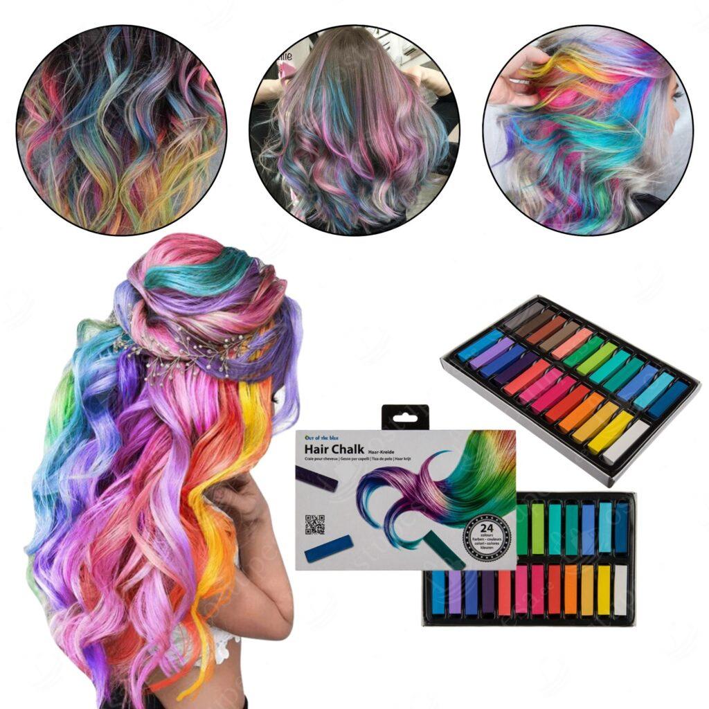 Juuksekriidid, pestavad, 24 tk pakis