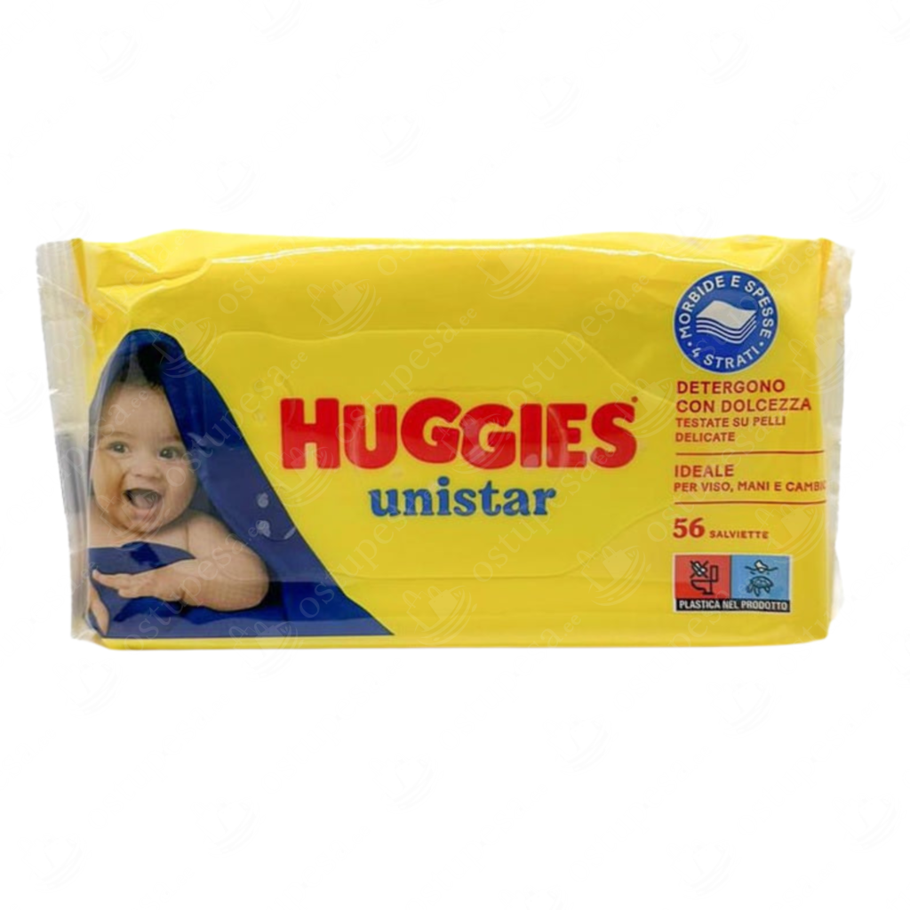 Niisked salvrätikud, Huggies Unistar, 10 pakki kastis