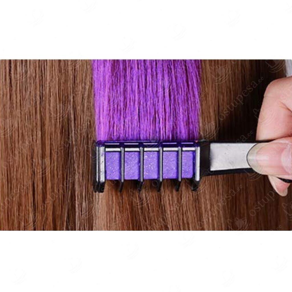 Juuksekriidid kammiga, pestavad, 10 tk pakis