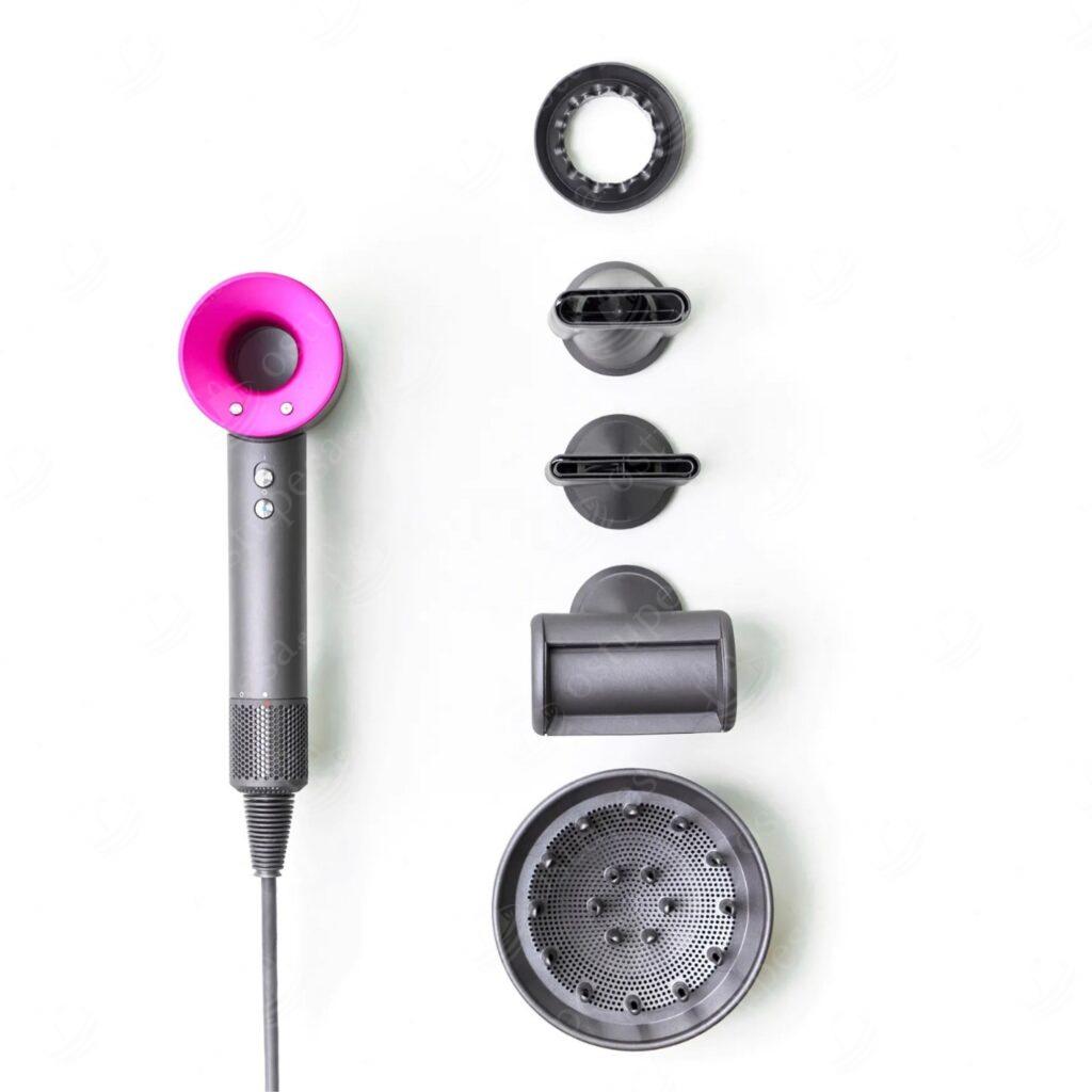 Föön, 5 erineva otsikuga, hall-roosa