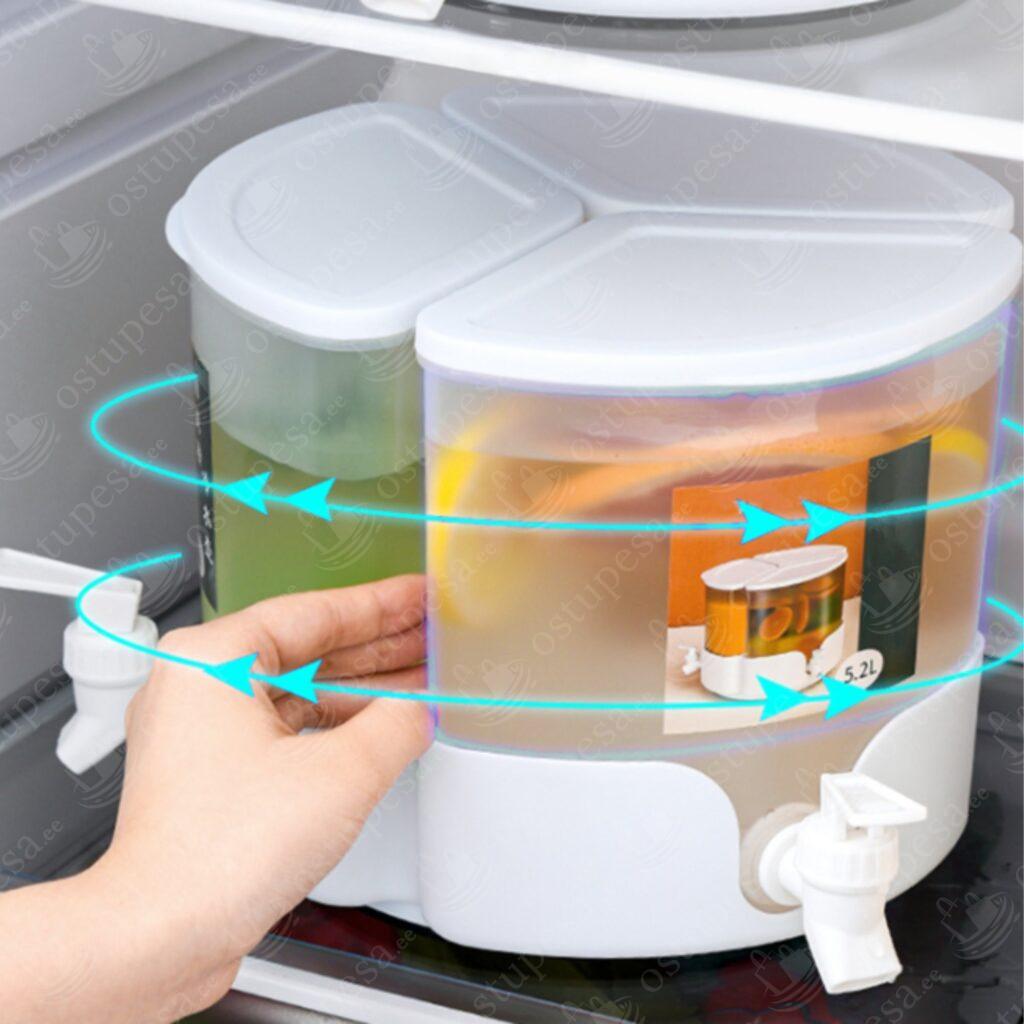 3-osaline joogikanistrite komplekt kraanidega, 5,2 L