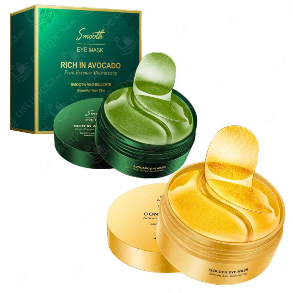 Silmaümbruse geelpadjad, avokaado ja 24K karp komplektis
