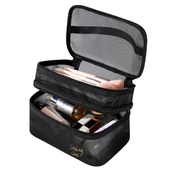 Kosmeetikakott, kahetasandiline, must