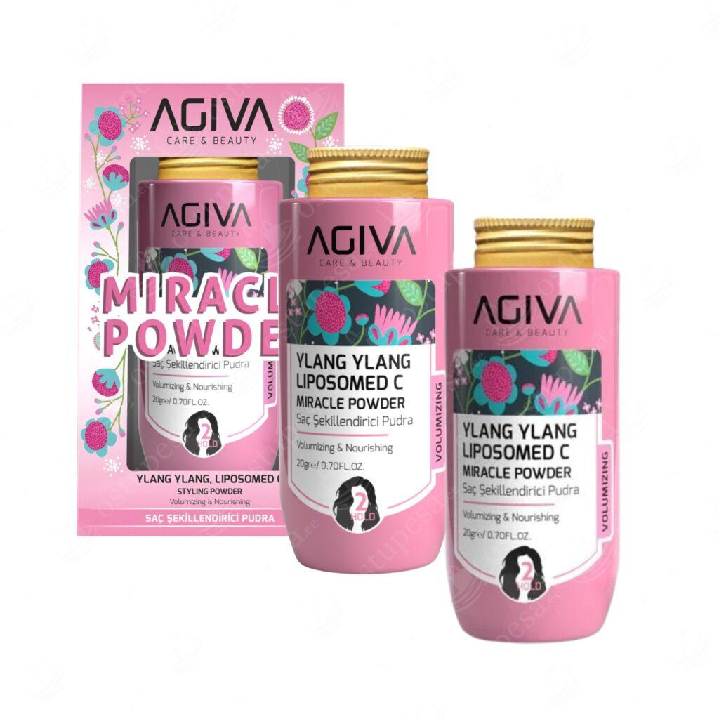 Volüümi andev juuksepuuder, 20 g, Agiva, 2 tk komplektis