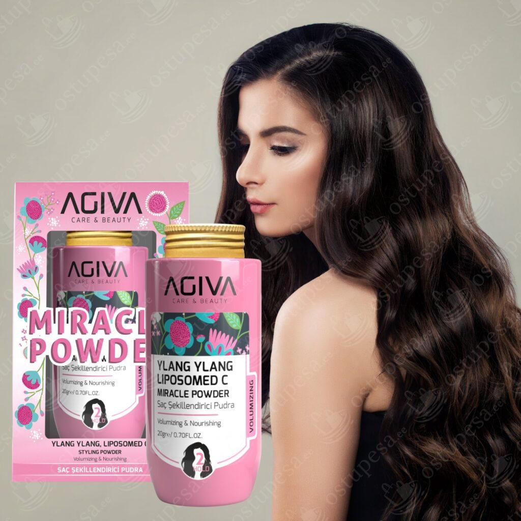 Volüümi andev juuksepuuder, 20 g, Agiva, 2 tk komplektis